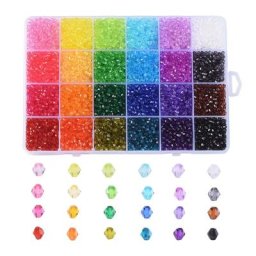 1 boîte de perles acryliques transparentes colorées 4mm 6mm 8mm pour la fabrication de bijoux