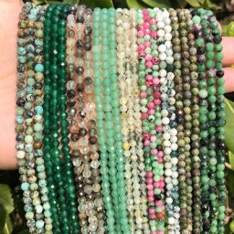 Perles Rondes en Pierre Naturelle Quartz Turquoises Vertes Pierre de Lune Malachite Amlogging