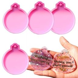 Moules en résine époxy UV pour pendentif de boule de noël 4 pièces porte-clés fait à la main