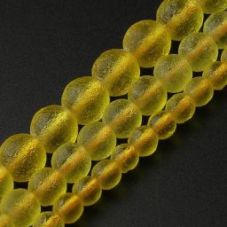 Perles rondes en cristal de météorite tchèque 15 pouces jaune mat pour la fabrication de bijoux