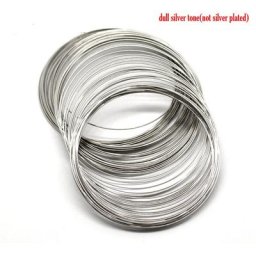 DoreenBeads – composants de Bracelets à mémoire de forme fil d'acier couleur argent rond pour