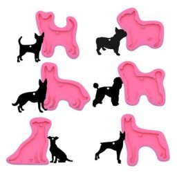 Moule en Silicone en forme de chien brillant 6 Styles bricolage porte-clés pendentif résine