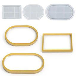 Plateau en Agate moule en Silicone fait à la main assiette ovale rectangulaire plat