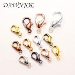 Fermoirs à homard en or 8 couleurs 10/12/14/16mm 50 pièces pour la fabrication de bijoux