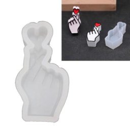 Moule de Posture de main en forme de cœur en résine époxy en Silicone pour savon gâteau