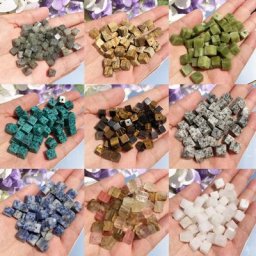 Agates Quartz rose Amazonite 4/6/8mm perles d'espacement Cube carré en pierre naturelle pour la