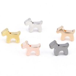 Perles en cuivre pour chiot couleur or grand trou chien Animal breloques DIY pour collier