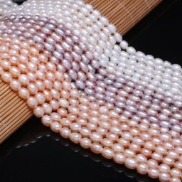 AA – perles d'eau douce ovales amples 36 Cm pour bricolage Bracelet boucle d'oreille collier