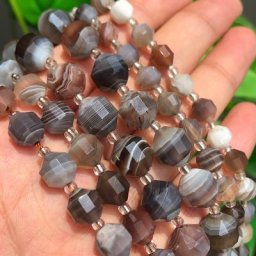 Perles d'agates sardonyx à facettes pierre naturelle perles d'espacement pour bijoux bricolage