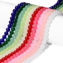 Perles de verre rondes pour la fabrication de bijoux DIY accessoires de collier bracelet teinte