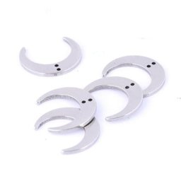 Breloques de connecteur de boucle d'oreille en forme de lune acier inoxydable bijoux de bricolage
