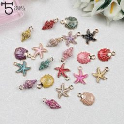 Breloques en émail d'étoile de mer d'océan mélangées faites à la main pour bijoux bracelet