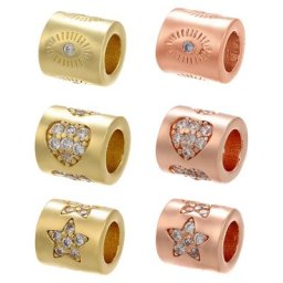 ZHUKOU-Perles Cylindriques pour la Fabrication de Bijoux Accessoires en Clip Cœur/Communautés ète