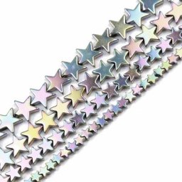 JHNBY-Perles en Pierre Naturelle Hématite Étoile à Cinq Branches Violet Clair 4/6/8/10mm pour