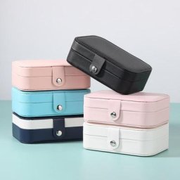 Boîte à bijoux en cuir étanche portable avec fermeture éclair étui à bijoux de voyage matiques et
