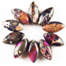CABOCHON CAB triangle de jaspe de sédiments marins violets et pyrite sans trou 10x5x4mm bijoux