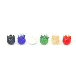 DoreenBeads – perles de verre pour le travail de la lampe 5 pièces en forme de fleur rouge pâle
