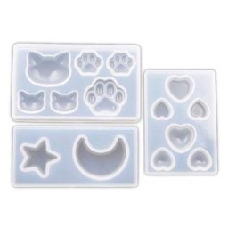 Bijoux en Silicone en cristal époxy griffe de chat lune étoile miroir moule d'amour pendentif
