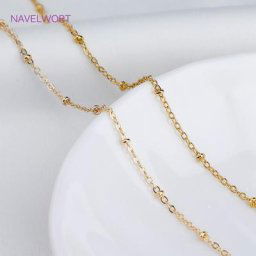 Chaîne de petites perles en forme de O plaqué or 14k pour bricolage colliers bracelets de
