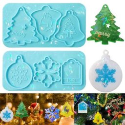 Moule en Silicone holographique de noël lumière et ombre moule en résine époxy DIY pendentif