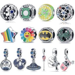 Breloques plata de ley en zircon bleu pour femmes soucoupe volante adaptées aux bracelets Pandora