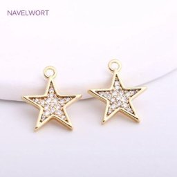 Pendentifs en pentagramme de 11.5mm pour la fabrication de bijoux plaqué or 14K breloques en