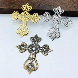 Pièces de bijouterie en filigrane métallique 58x63mm 20 pièces/lot breloques en forme de fleurs