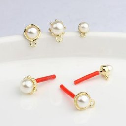 Mini boucles d'oreilles rondes simples en alliage de Zinc 6 pièces/lot accessoires de fabrication