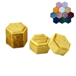 Boîte à bagues simple en velours boîte à bagues hexagonale pour la saint-valentin avec couvercle
