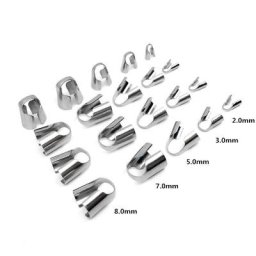 Fermoirs en acier inoxydable 100 pièces 2/3/5/6/7/8mm crochets cordons embouts rette bijoux