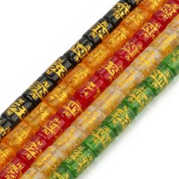 Perle de prière Mantra en cristal couleur or Six mots colonne ample breloques en pierre pour