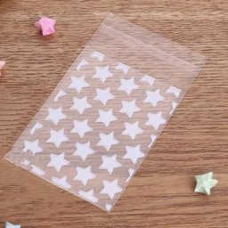 Sacs en plastique OPP autoadhésifs à motifs d'étoiles dorées 8x10cm 50 pièces/lot pour fête de