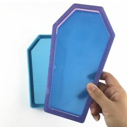 Boîte de rangement de cercueil d'halloween plateau de service en résine époxy moule en Silicone