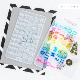 Moule en résine de 2 pièces lettres anglaises pendentif porte-clés moule en Silicone