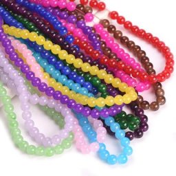 Perles Rondes en Verre Opaque Imité de 6mm 8mm et 10mm Accessoires de Bricolage pour Bijoux et