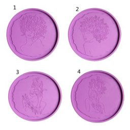Moules de dessous de verre en résine plateau à fleurs féeriques en Silicone moulage en résine