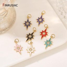 Métal en laiton plaqué or 14 carats avec breloques pentagramme bijoux de marque fournitures