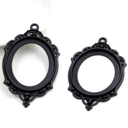 Nouvelle mode 5 pièces 30x40mm taille intérieure noir percé Style Cabochon réglage de la Base
