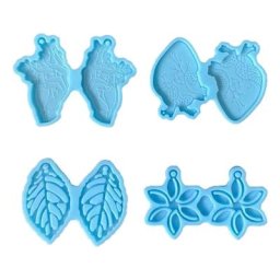 D7WB-Moule à Boucles d'Oreilles en Forme de Coeur et de Fleur Pendentif à Faire Soi-Même Bijoux en