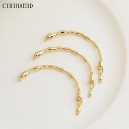Bracelet Demi-Anneau Plaqué Or 14K Connections Irrégulières Tube Incurvé pour Bricolage Bijoux