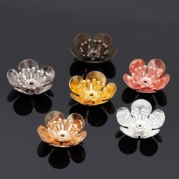 Embouts de perles d'espacement pour bijoux de bricolage or rose argent document fleur filiforme