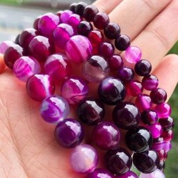 Perles en pierre naturelle de 4 6 8 10 12mm Agates striées Onyx rondes amples pour la
