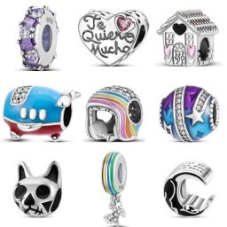 Bracelet à breloques Pandora pour femmes en argent Sterling 925 casque de sécurité étoile lune
