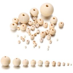 Perles rondes en bois naturel 4-30mm 5-200 pièces/lot accessoires de fabrication de bijoux pour