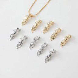 Collier pendentif chat pour bijoux accessoires en laiton plaqué or 14 carats fournitures