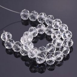 Rondelles à facettes en verre de cristal couleur claire perles d'espacement amples pour la
