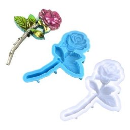 Porte-clés en forme de fleur de Rose bricolage moule en Silicone pendentif décoratif en résine