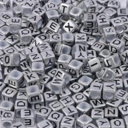 Perles en acrylique avec lettres anglaises mélangées 100/200/500 pièces 6x6mm pour accessoires