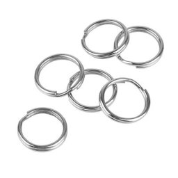 Lot de 200 porte-clés en acier inoxydable anneaux de saut ouverts à Double boucle connecteurs