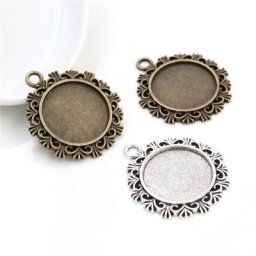 10 pièces 20mm taille intérieure Antique argent plaqué et Bronze couleurs plaqué flocon de neige